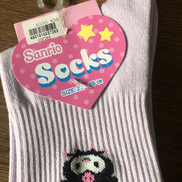 Only 1 Pair Left! KUROMI-NWT Purple Crew Socks - Picture 7 of 7